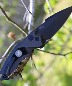 Hogue SIG 36532 EX-A05 Tactical Folder, 3.5" Black Cerakote Spear Point Blade, Grey Aluminum Frame & Solid Black G-10 Inserts -Knifeworks Sales Store sig36532 41991.1566586264