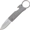 SOG KT1001CP Keytron, 1.8" 5Cr15MoV Satin Clip Point Plain Blade, Gray Aluminum Handle w/ Keychain Ring