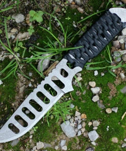 Schwartz Tactical 16D Endurance Drop Point, 4" Titanium Blade, Black Cord-wrapped Handle