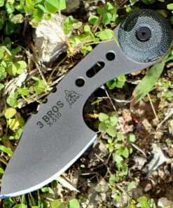 TOPS 3 BROS HUNTER POINT, 2" 1095 CARBON STEEL BLADE, BLACK MICARTA HANDLE, KYDEX SHEATH