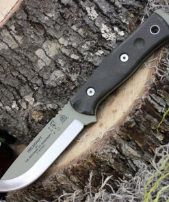 TOPS BROSTAN B.O.B. Fieldcraft, 4.75" 1095 Plain Blade, Green Canvas Micarta Handle-Kydex Sheath