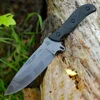 Tops Silent Hero Camo-HERO02C, 6.38" Camo Plain Blade, Black Smooth Micarta Handle