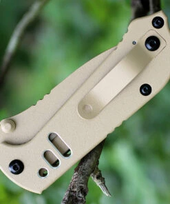 TOPS MIL35T05 Mil-Spie, 3.5" N690Co Tan Tanto Blade, Coyote Tan Aluminum Handle -Knifeworks Sales Store tpmil35t05.2 75086.1566586040