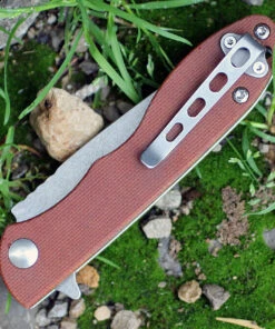 TOPS Mini Scandi Folder 4.0, 3.25" N690Co Plain Blade, Tan Canvas Micarta Handle -Knifeworks Sales Store tpmsf40.1 02914.1566585967