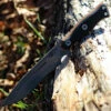 TOPS OP7-01 Operator 7, 7.25" 1075 Carbon Steel Acid Rain Blade, Micarta/Black G10 Handle
