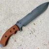 TOPS Tahoma Field Knife Single Edge,1095 High Carbon,Tan Canvas Micarta Handle