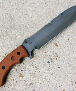 TOPS Tahoma Field Knife Single Edge,1095 High Carbon,Tan Canvas Micarta Handle