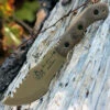 Tops TBT04-TAN Tom Brown Tracker #4, Green Canvas Micarta, Coyote Tan Coating Blade, Kydex Sheath