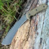 Tops Tundra Trekker TDTK-01, 9" 1095 Carbon Steel, Green Canvas Micarta Handle