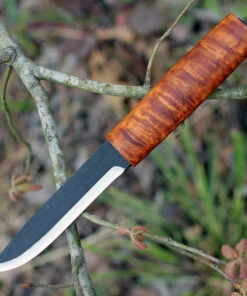 Helle Viking 4.33 in. Triple Laminated Stainless Steel Blade, Curly Birch Handle