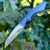 V Nives 30060 Ti-Sportster, 3.75" 154CM Plain Blade, Blue Titanium Handle