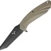 V Nives 30114 SFL Tanto, 3.5" Black D2 Plain Blade, Coyote Snow G-10 Handle