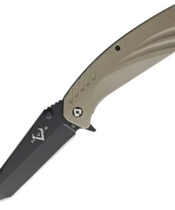 V Nives 30114 SFL Tanto, 3.5" Black D2 Plain Blade, Coyote Snow G-10 Handle