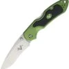 V Nives 30138 Griptide, 3.25" 8Cr14MoV Plain Blade, Green Aluminum, Black Rubber Inlay Handle