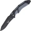 V Nives 30169 Fractal Assist, 3.6" Black D2 Plain Blade, Black G-10 Gray FRN Inlay Handle