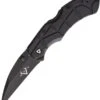 V Nives 30183 Rocky, 3.25" Black D2 Plain Blade, Black FRN Handle