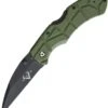 V Nives 30190 Rocky, 3.25" Black D2 Plain Blade, Green FRN Handle