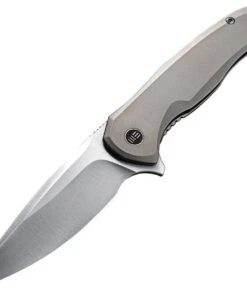 WE Knife Co. Kitefin 2001H, 3.24" CPM-S35VN Satin Plain Blade, Gray Titanium Handles
