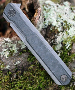 WE Knife Co. Peer, 2015C, 3.5" CPM 20CV Gray Stonewashed Blade, Titanium Handle with Shredded Carbon Fiber Overlay -Knifeworks Sales Store we2015c.3 65942.1611688295
