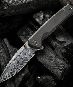 We Knife Co. WE Knife Subjugator - Blk Ti (3.5" Hakkapella Damasteel) WE21014C-DS1