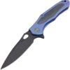 We Knife Co. We Knife 804A Vapor, 2.95" CPM-S35VN Plain Black Blade, Blue Titanium With Carbon Fiber Inlay Handle