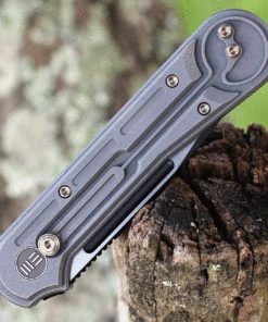 We Knife Co. We Knife Double Helix Folder 815E, 3.3" CPM S35VN Black Drop Point Plain Blade, Gray Titanium Handle -Knifeworks Sales Store we815e.3 30656.1627316762