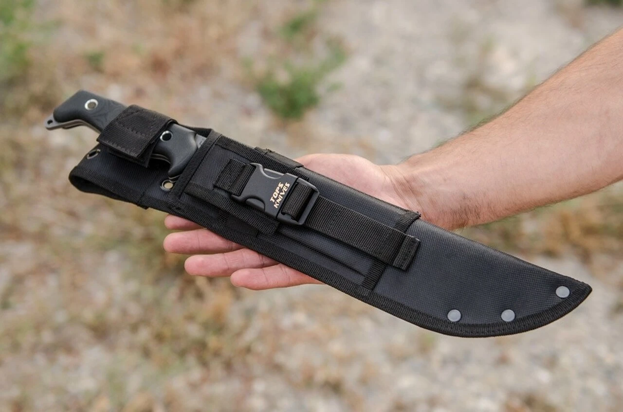 TOPS Knives Yacare YAC-01, 10.25 in 1095 Carbon Steel Plain Blade, Micarta Handle 3 TOPS Knives Yacare YAC-01, 10.25 in 1095 Carbon Steel Plain Blade, Micarta Handle - Image 3